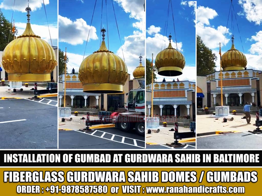 Installing Fiberglass Gurdwara Dome