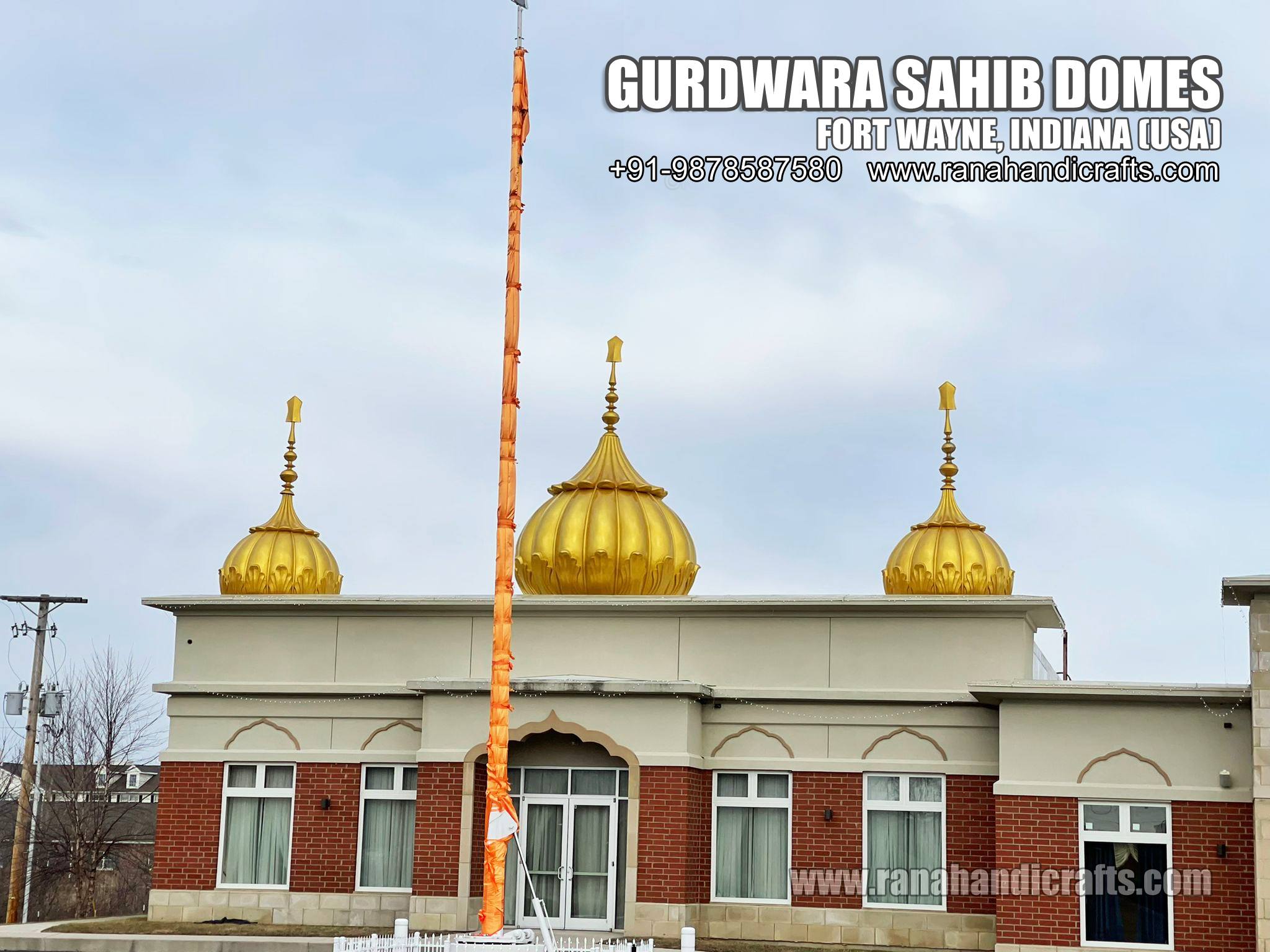 Gurdwara Sahib Domes at Fort Wayne, Indiana (USA)