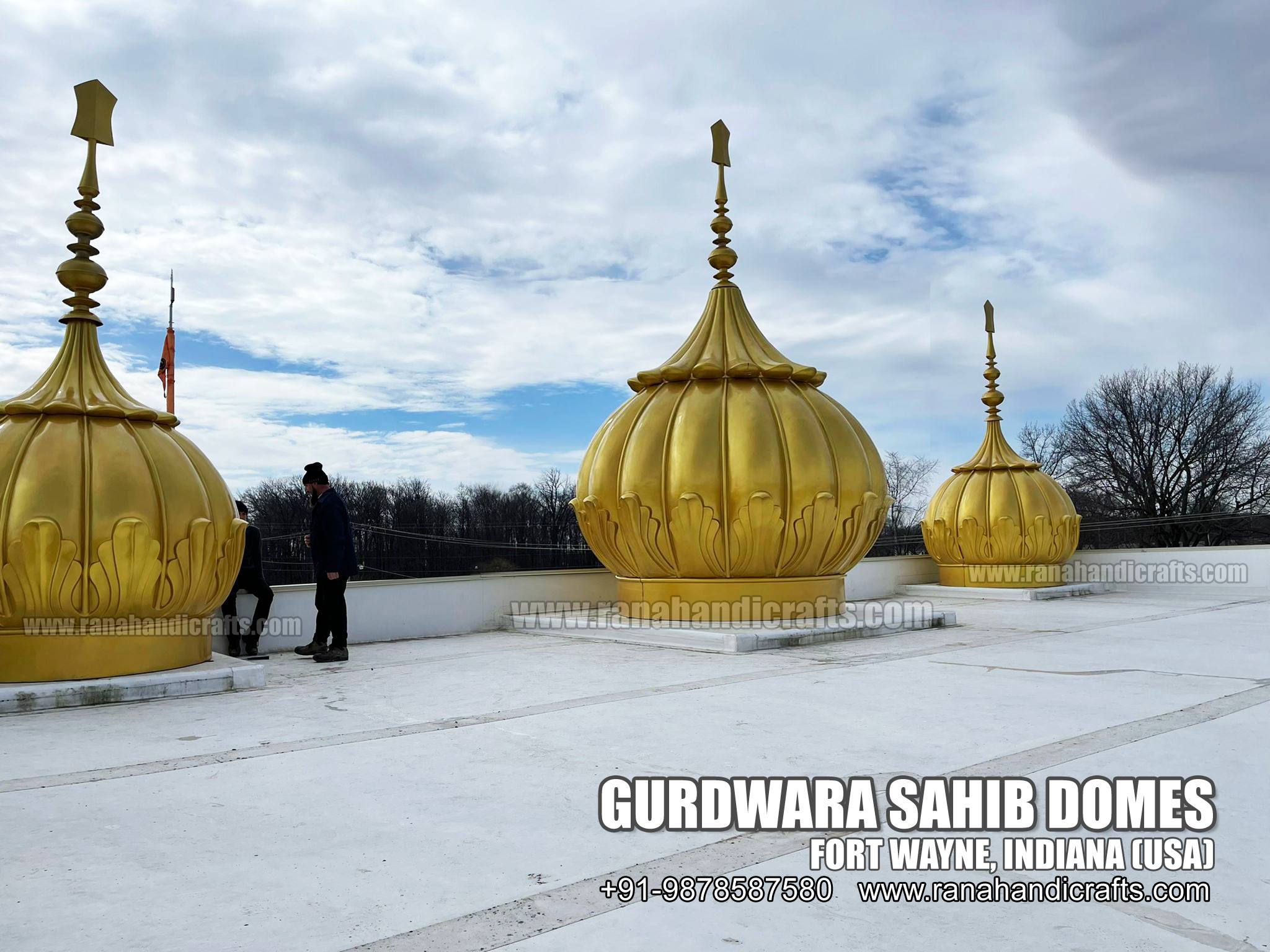 Installed Gurdwara Sahib Domes at Fort Wayne, Indiana (USA)