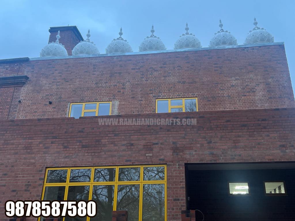 Beautiful White Silicon Domes at Guru Nanak Gurdwara Leicester (UK)