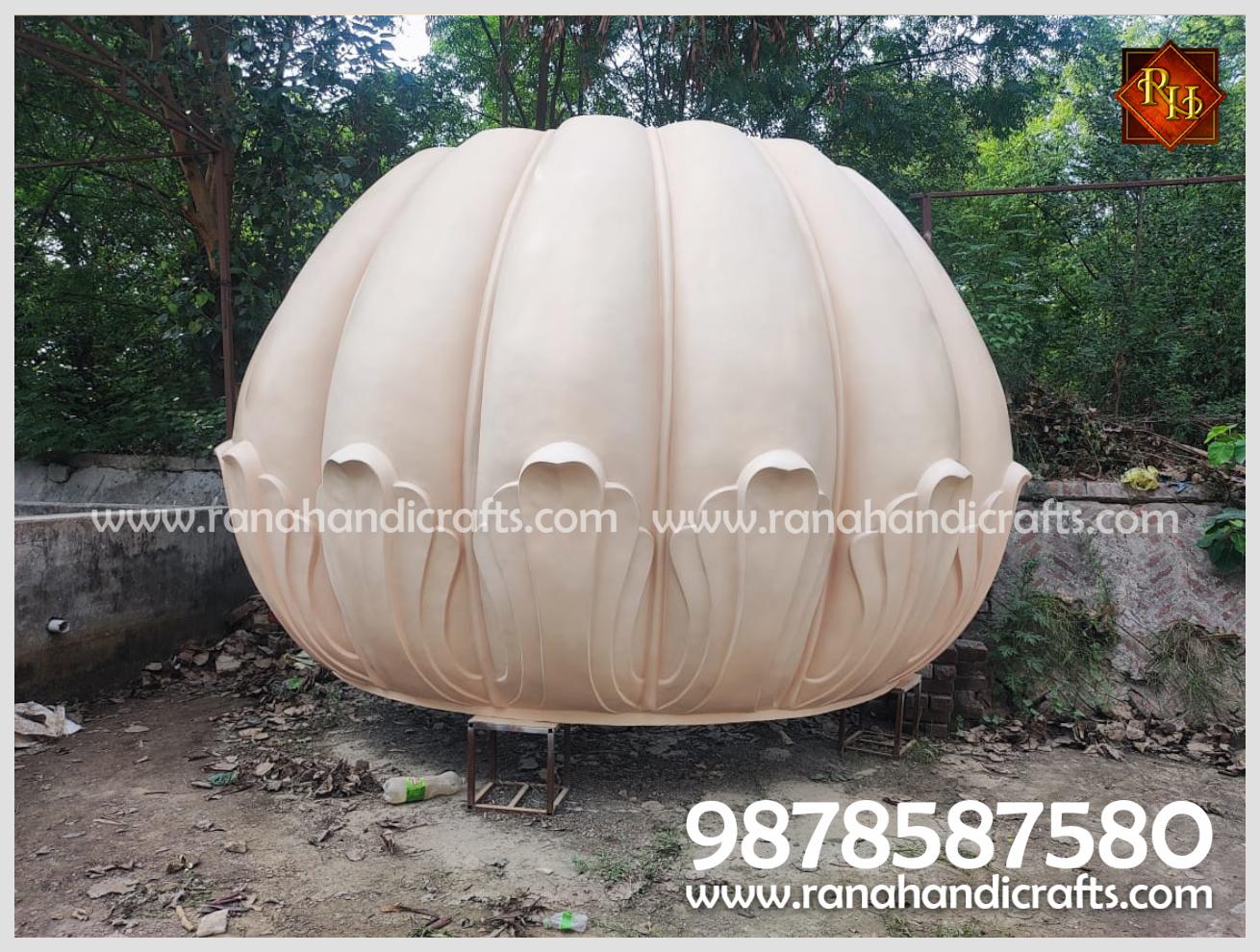 14ft Dia Central Dome Multi-Layered Silicon Fiber Structure Being Painted in PU Colour 8561 OAK Leaf (Asian Paint)