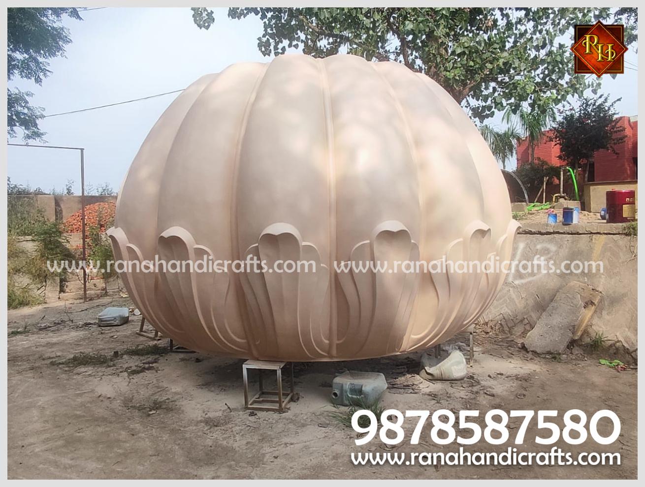 14ft Dia Central Dome Structure Being Painted in PU Colour 8561 OAK Leaf (Asian Paint)
