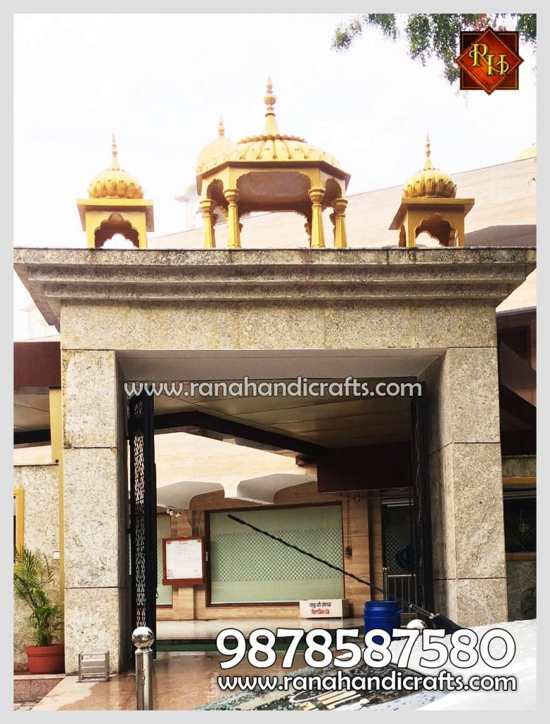 Beautiful Entry Gate with Bright Golden Palki Sahib at Sector 22 Chandigarh
