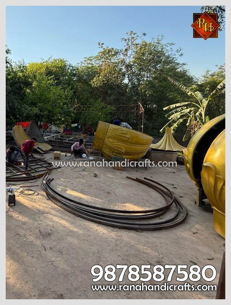 MS Frame Pipes are bent for a 12ft Gurdwara Sahib Dome being made ready for Gurdwara in Uttar Pradesh