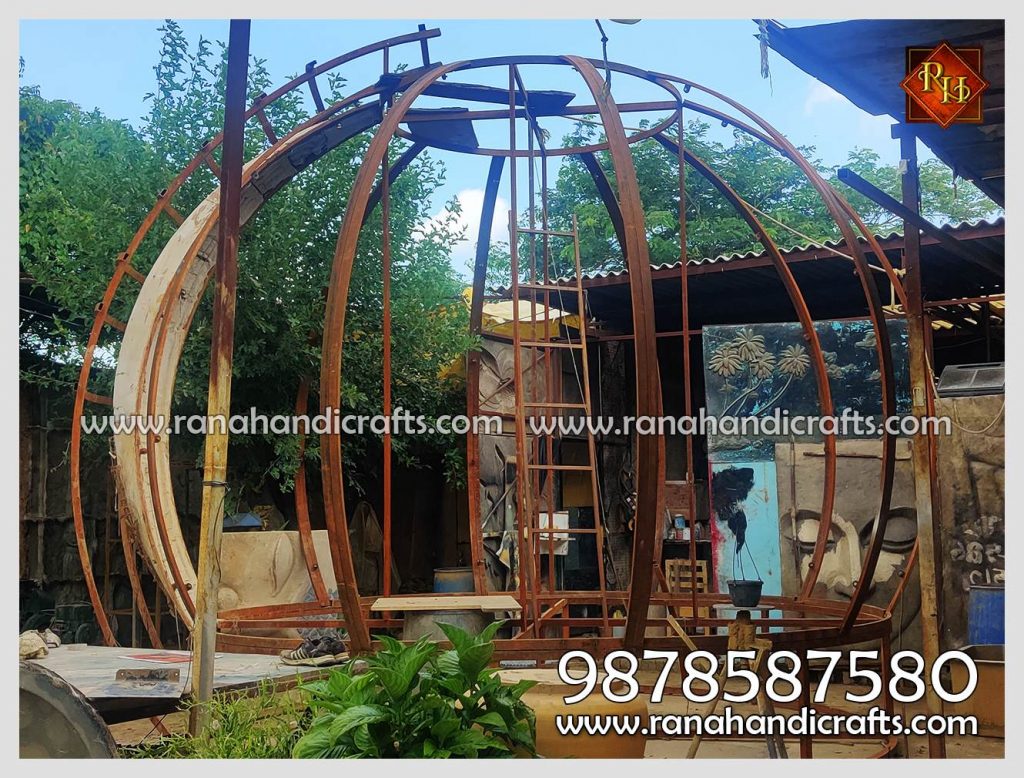 20 Foot Gurdwara Sahib Dome MS Frame Structure Being Erected for Malaysia