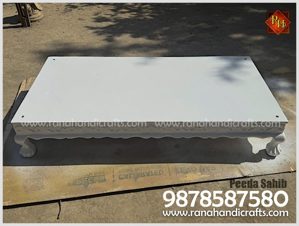 White coloured Peeda Sahib manufactured by Rana Handicrafts International using first-quality silicon fiber