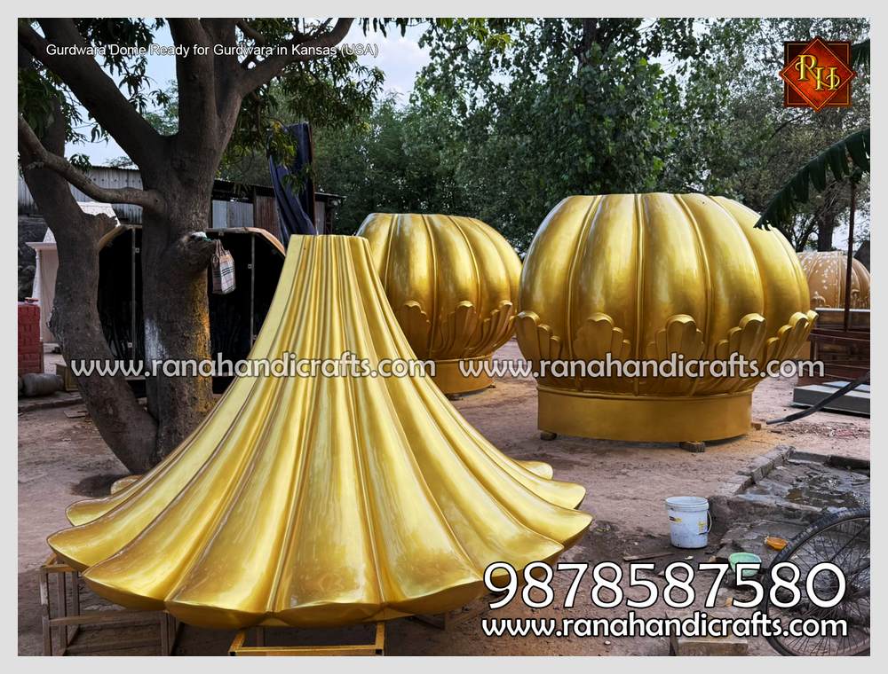 12ft Golden Gurdwara Dome Reinforced with Stainless Steel Ready for Gurdwara in Kansas (USA) 12ft Golden Gurdwara Dome Reinforced with Stainless Steel Ready for Gurdwara in Kansas (USA)