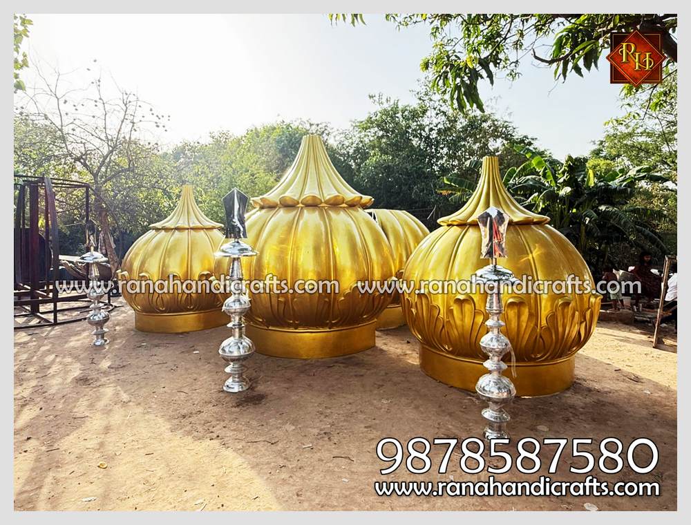 Golden Gumbad Ready for Gurdwara Sahib in Kansas (USA) - Reinforced with Stainless Steel Framing and Steel Kalash Golden Gumbad Ready for Gurdwara Sahib in Kansas (USA) - Reinforced with Stainless Steel Framing and Steel Kalash