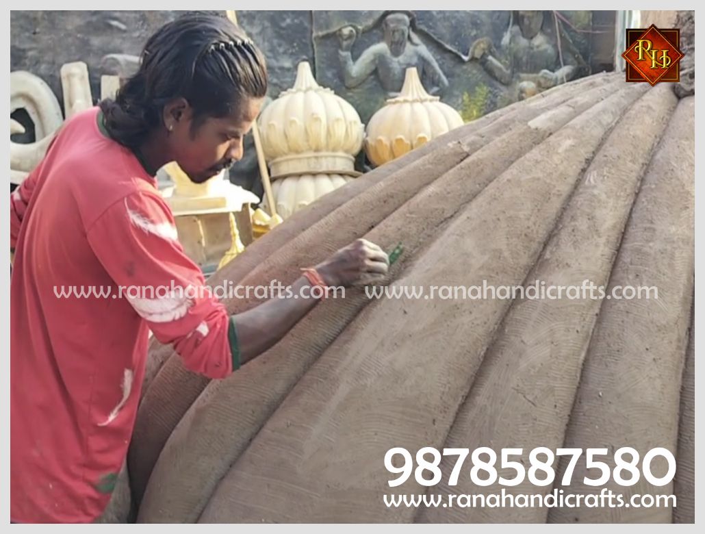 Artist Working on the Clay Plug of Top Dome of the Palki Sahib
