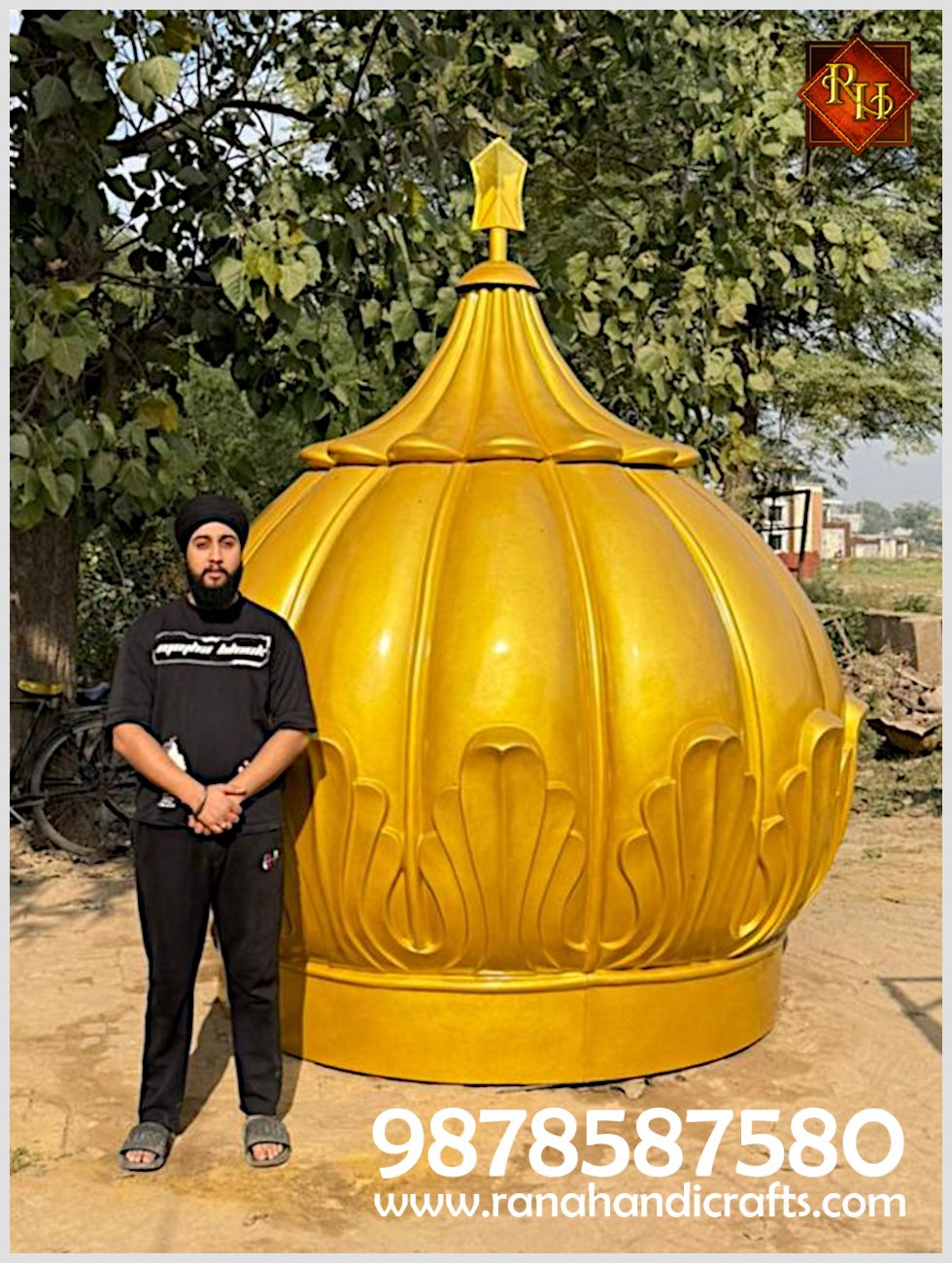 Uday Veer Singh With 9ft Gumbad for Sikh Sanctuary at Gilwell Park, UNITED KINGDOM