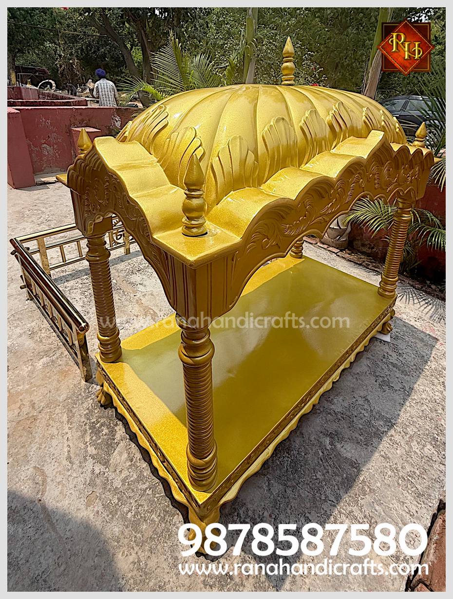 Top-down perspective of the Golden Palki Sahib dome and premium silicon fiber detailing.