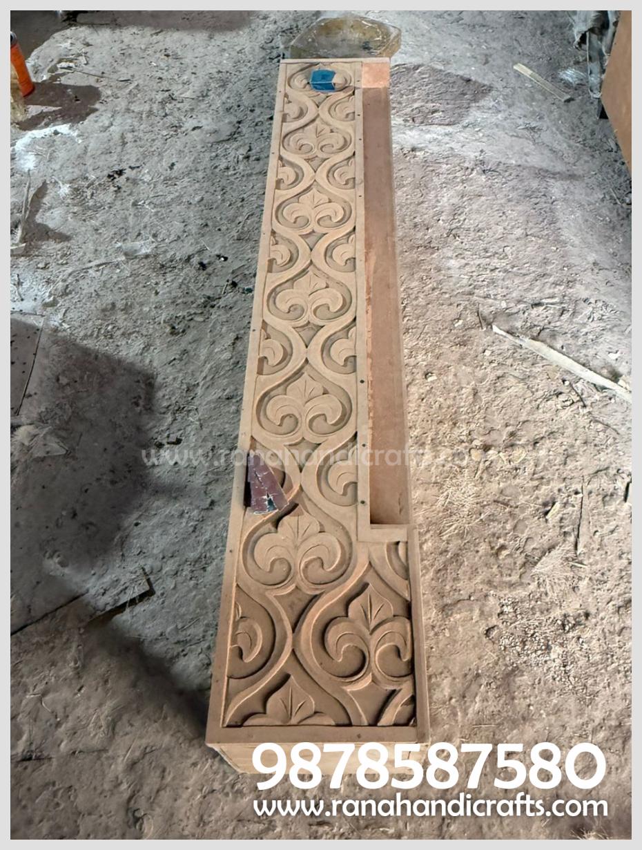 Handcrafted wooden die used for molding the intricate pillars of the PK13 Palki Sahib