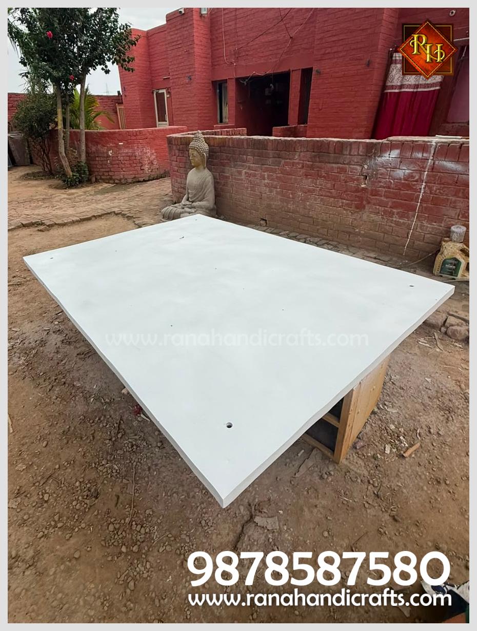 Detailed base plate assembly for the white Palki Sahib being crafted for a Gurdwara in the UK