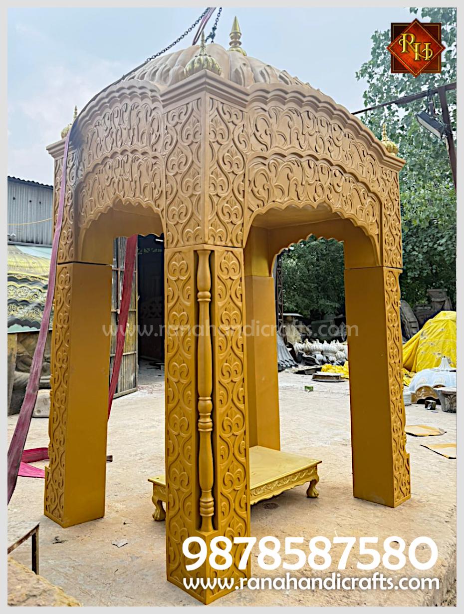 Erection of Structural framework of the PK13 Palki Sahib showing arch details before the actual paint work