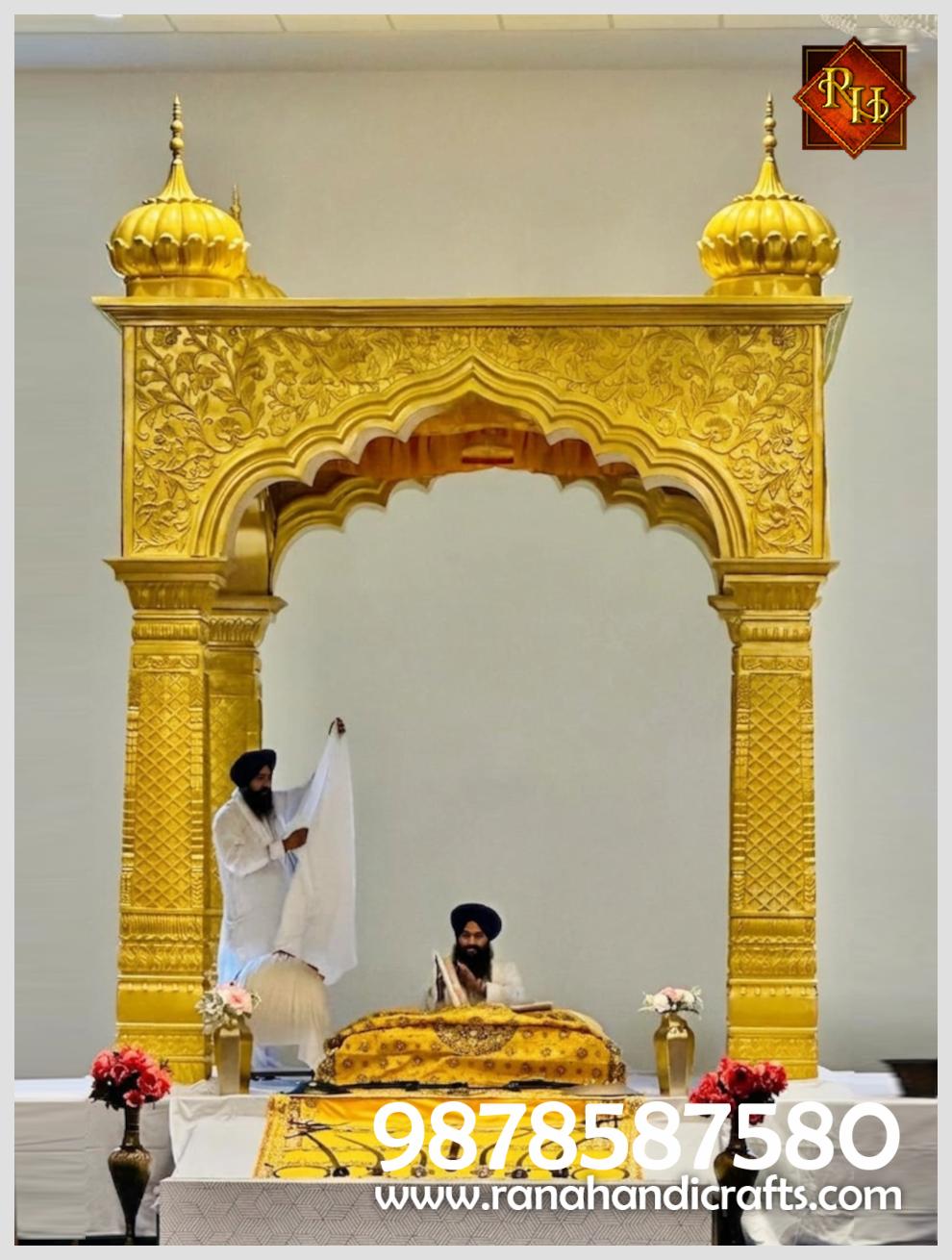 Beautiful New Design Palki Sahib PK12 Installed at Gurdwara Sikh Sangat (Indianapolis) - USA