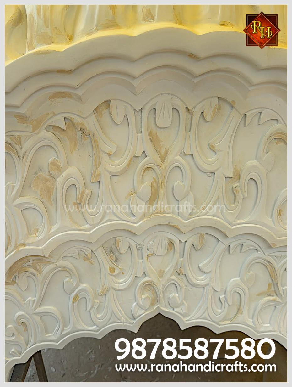Intricate floral pattern design for the white Palki Sahib dome for Palki Sahib PK13 in White Colour