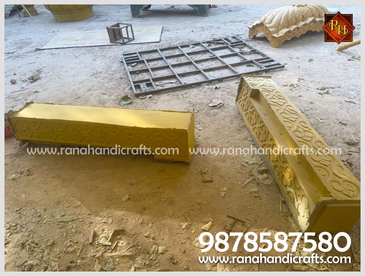Hand-carved silicon fiber pillars with base frame for the PK13 Palki Sahib structure