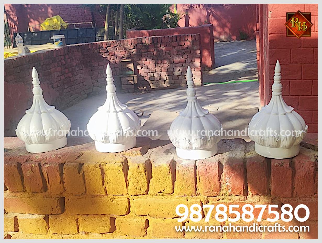 Small decorative white corner domes / gumti for all the four corners of the Palki Sahib PK13 project for UK