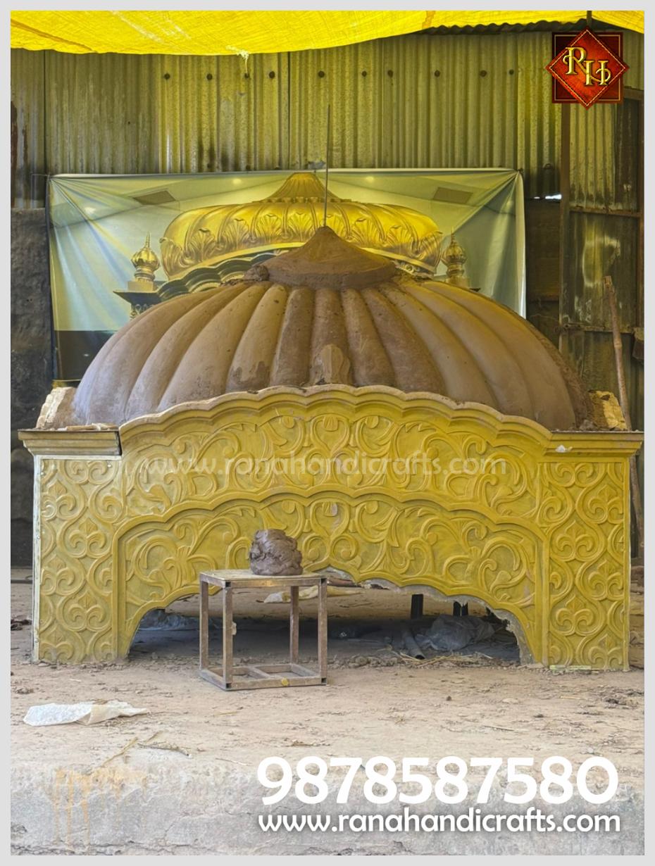 Mud Based Mold Structure of the Palki Sahib dome showing complex geometric patterns