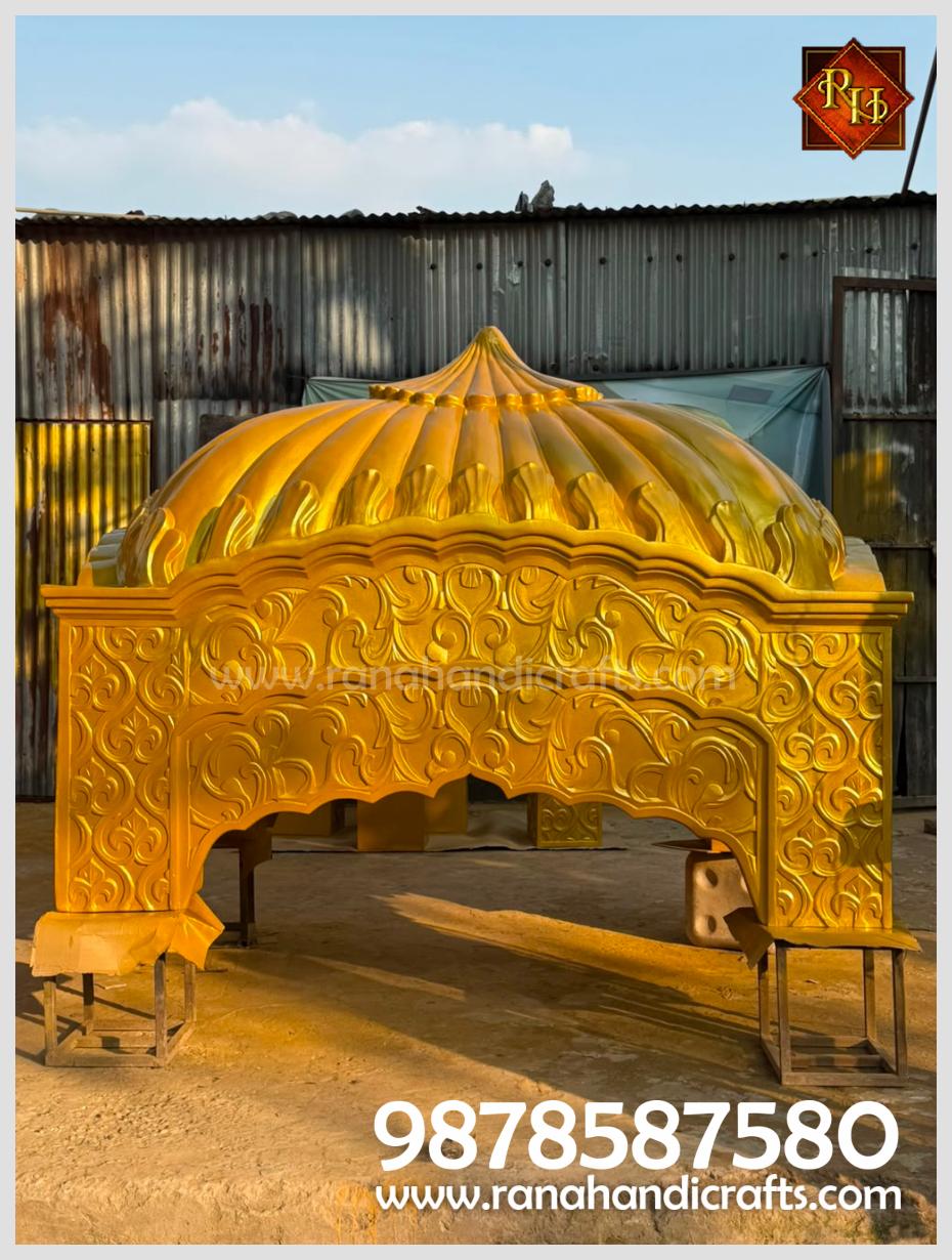 Intricate architectural detailing on the PK13 Palki Sahib dome / gumbad