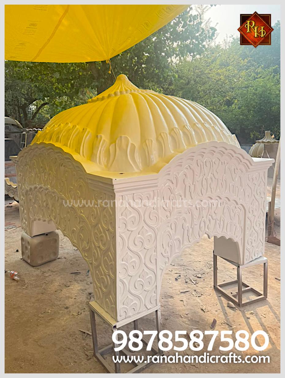White Palki Sahib dome structure for Palki Sahib PK13 being made ready for Gurdwara Sahib in UK