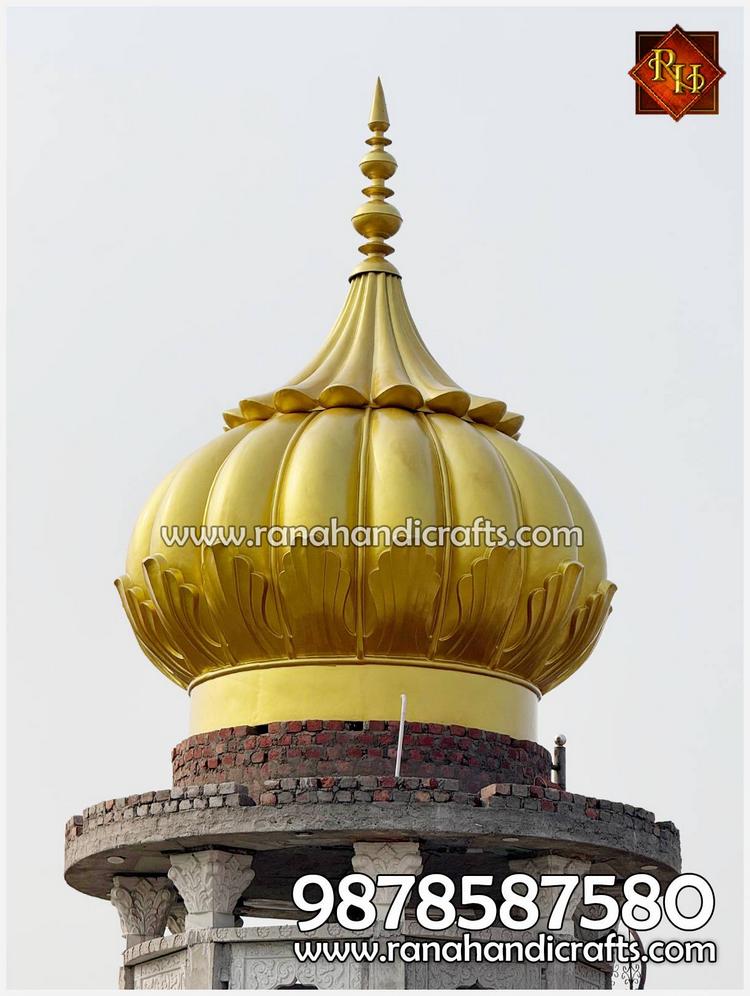 Beautiful High Quality 12ft Gurdwara Dome Installed at a Gurdwara Sahib in Dasuya (Punjab)