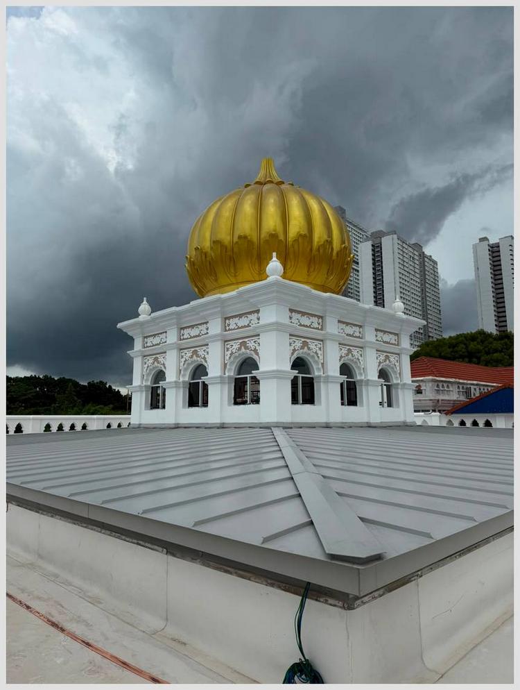 20ft Gurdwara Dome Installed at a Gurdwara Sahib in Penang in Malaysia