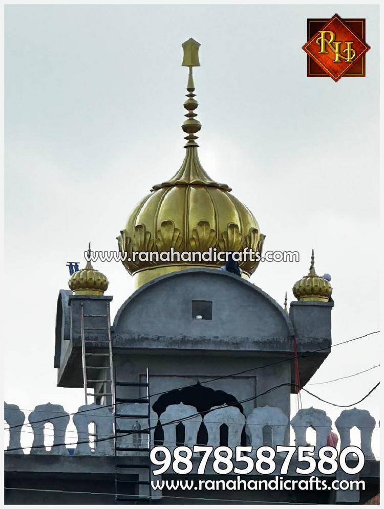 Beautiful 9ft Gurdwara Dome installed at Gurdwara Sahib Dome in Nangal (Punjab)