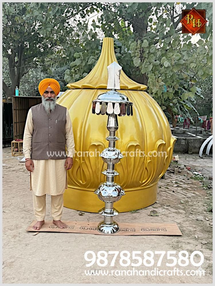 9ft Gurdwara Sahib Dome with Stainless Steel Structure for Sikh Temple Fox Valley (USA)