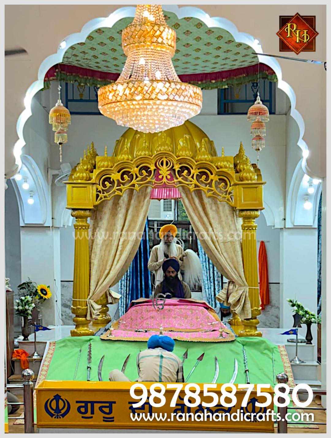 Pious Parkash of Sri Guru Granth Sahib Ji inside the newly installed Palki Sahib at Gurudwara Singh Sabha Shakti Nagar Dera Bassi